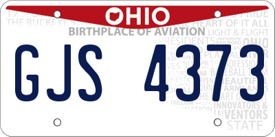 OH license plate GJS4373