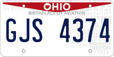 OH license plate GJS4374
