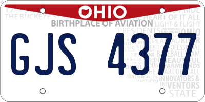 OH license plate GJS4377