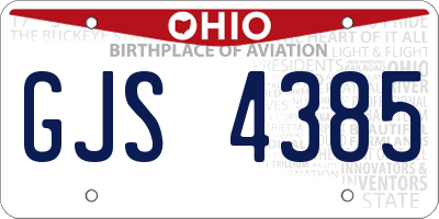 OH license plate GJS4385
