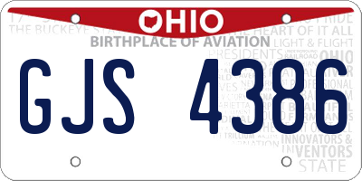 OH license plate GJS4386