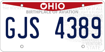 OH license plate GJS4389