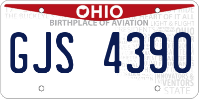 OH license plate GJS4390