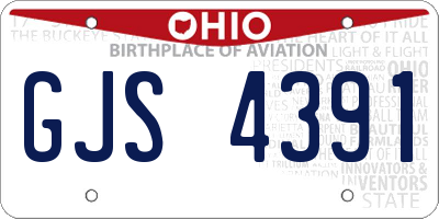 OH license plate GJS4391