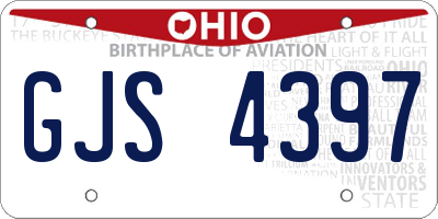 OH license plate GJS4397