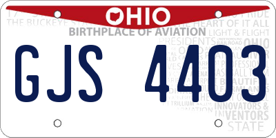OH license plate GJS4403