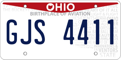 OH license plate GJS4411