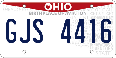 OH license plate GJS4416