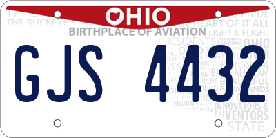OH license plate GJS4432