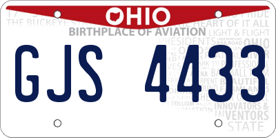 OH license plate GJS4433