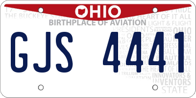 OH license plate GJS4441