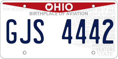 OH license plate GJS4442