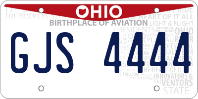 OH license plate GJS4444