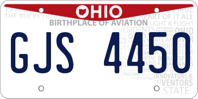OH license plate GJS4450