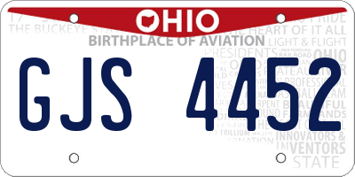 OH license plate GJS4452