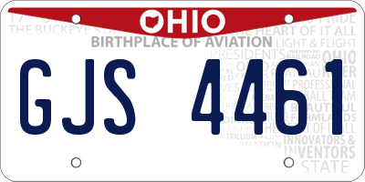 OH license plate GJS4461