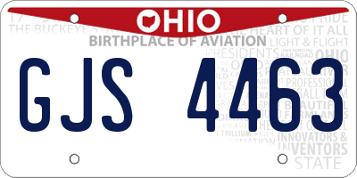 OH license plate GJS4463