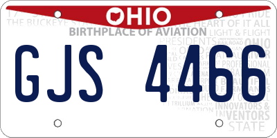 OH license plate GJS4466