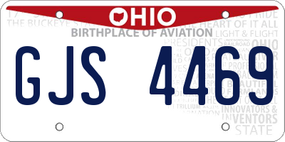 OH license plate GJS4469