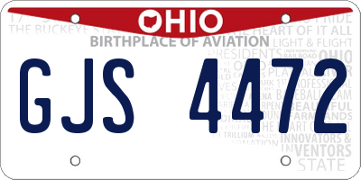 OH license plate GJS4472