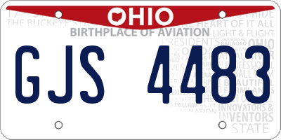 OH license plate GJS4483