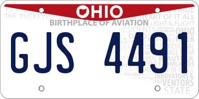 OH license plate GJS4491