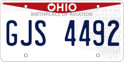 OH license plate GJS4492