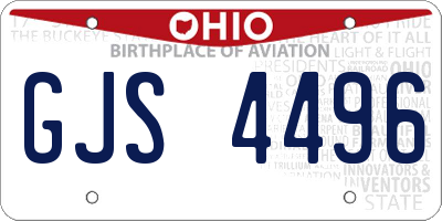OH license plate GJS4496