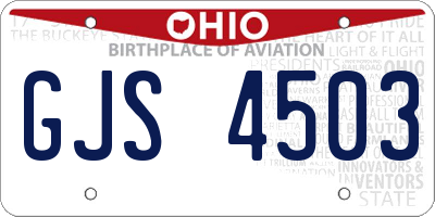 OH license plate GJS4503