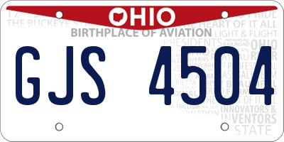 OH license plate GJS4504