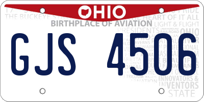 OH license plate GJS4506