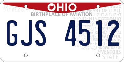 OH license plate GJS4512