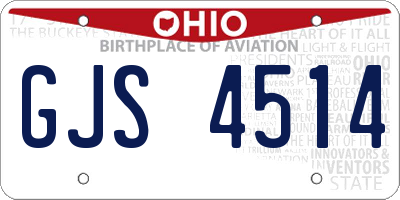 OH license plate GJS4514