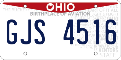 OH license plate GJS4516