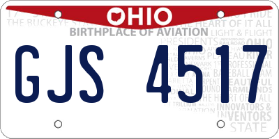 OH license plate GJS4517
