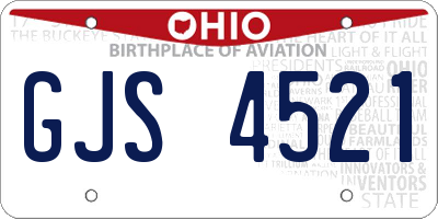 OH license plate GJS4521