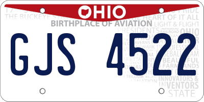 OH license plate GJS4522
