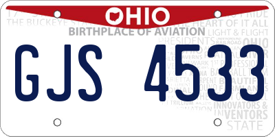 OH license plate GJS4533