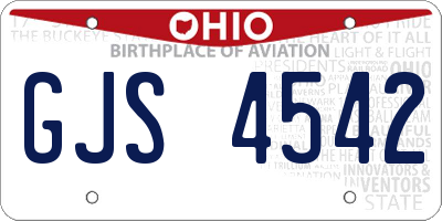 OH license plate GJS4542