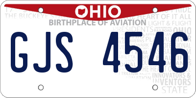 OH license plate GJS4546
