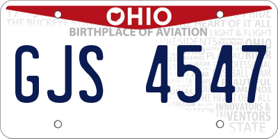 OH license plate GJS4547