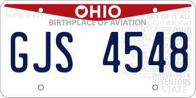 OH license plate GJS4548