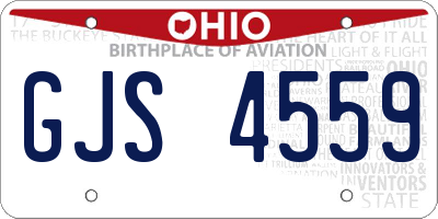 OH license plate GJS4559