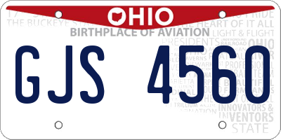 OH license plate GJS4560