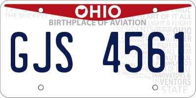 OH license plate GJS4561