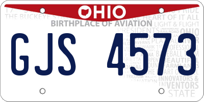 OH license plate GJS4573