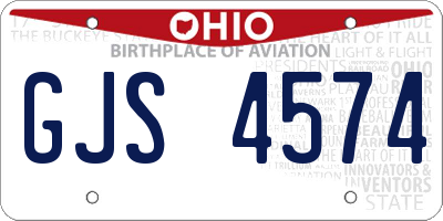 OH license plate GJS4574