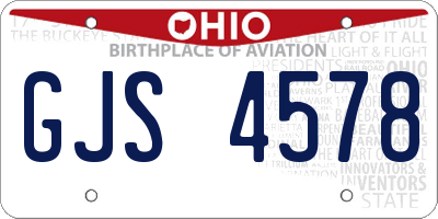 OH license plate GJS4578