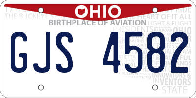 OH license plate GJS4582