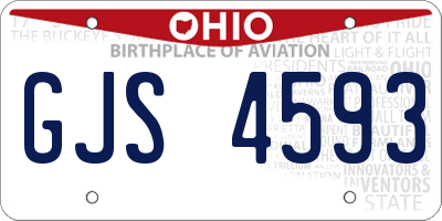 OH license plate GJS4593